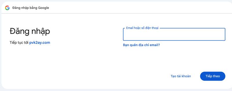 Đăng nhập bằng tài khoản Google
