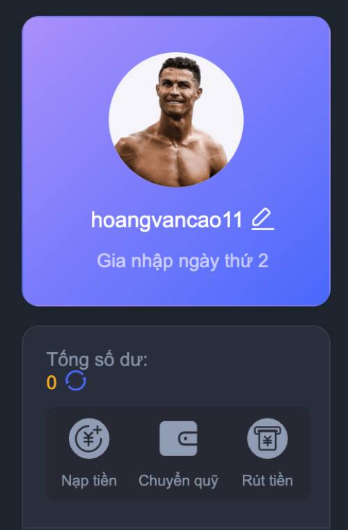 Truy cập mục "Rút tiền"